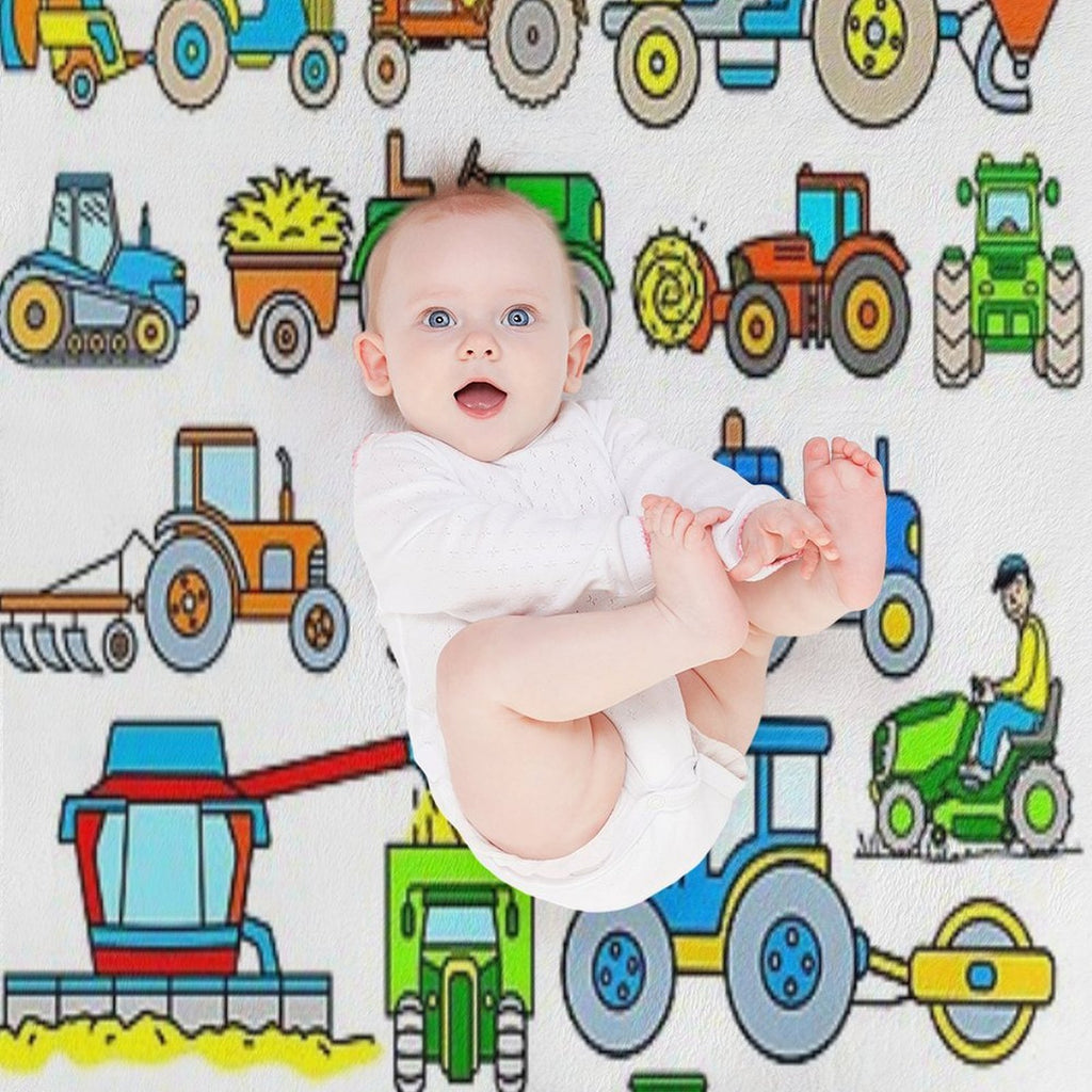 Tractors Farm Vehicles Compact Throw Blanket