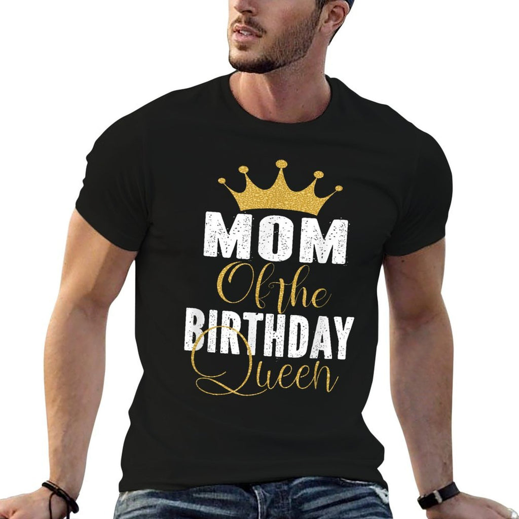 Mom Of The Birthday Queen Girls Bday Party Gift For Her  Rolled Sleeves T-Shirt
