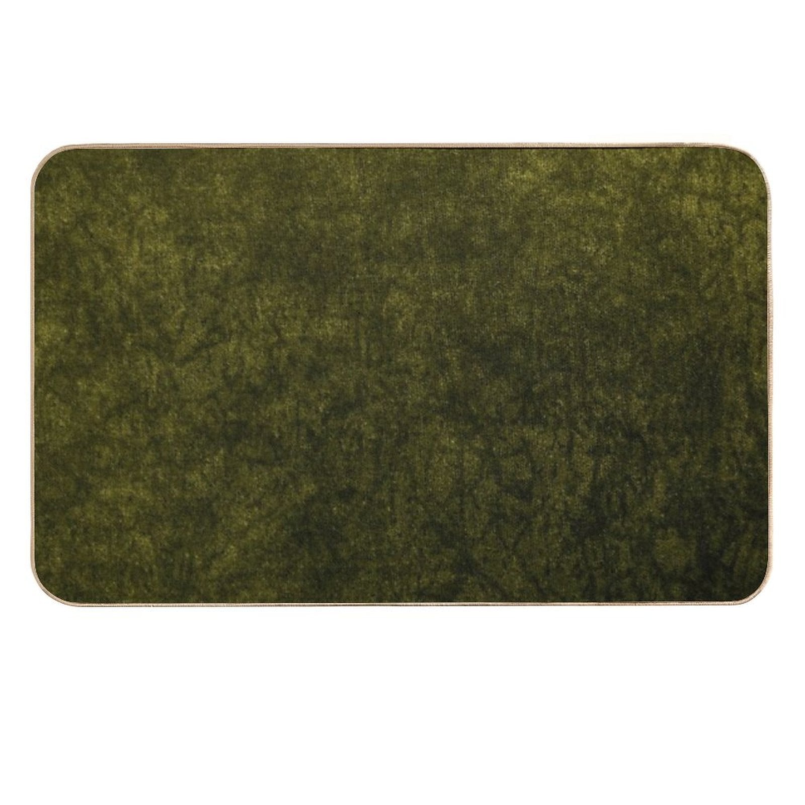 Olive Green Velvet  Texture Durable Bath Mat