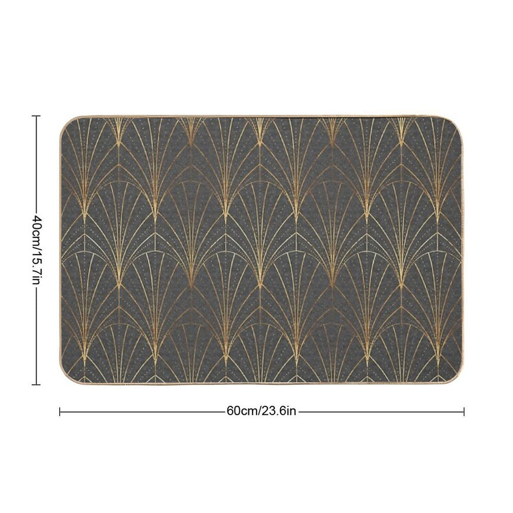 Art Deco Waterfalls  Textured Grey  Versatile Bath Mat
