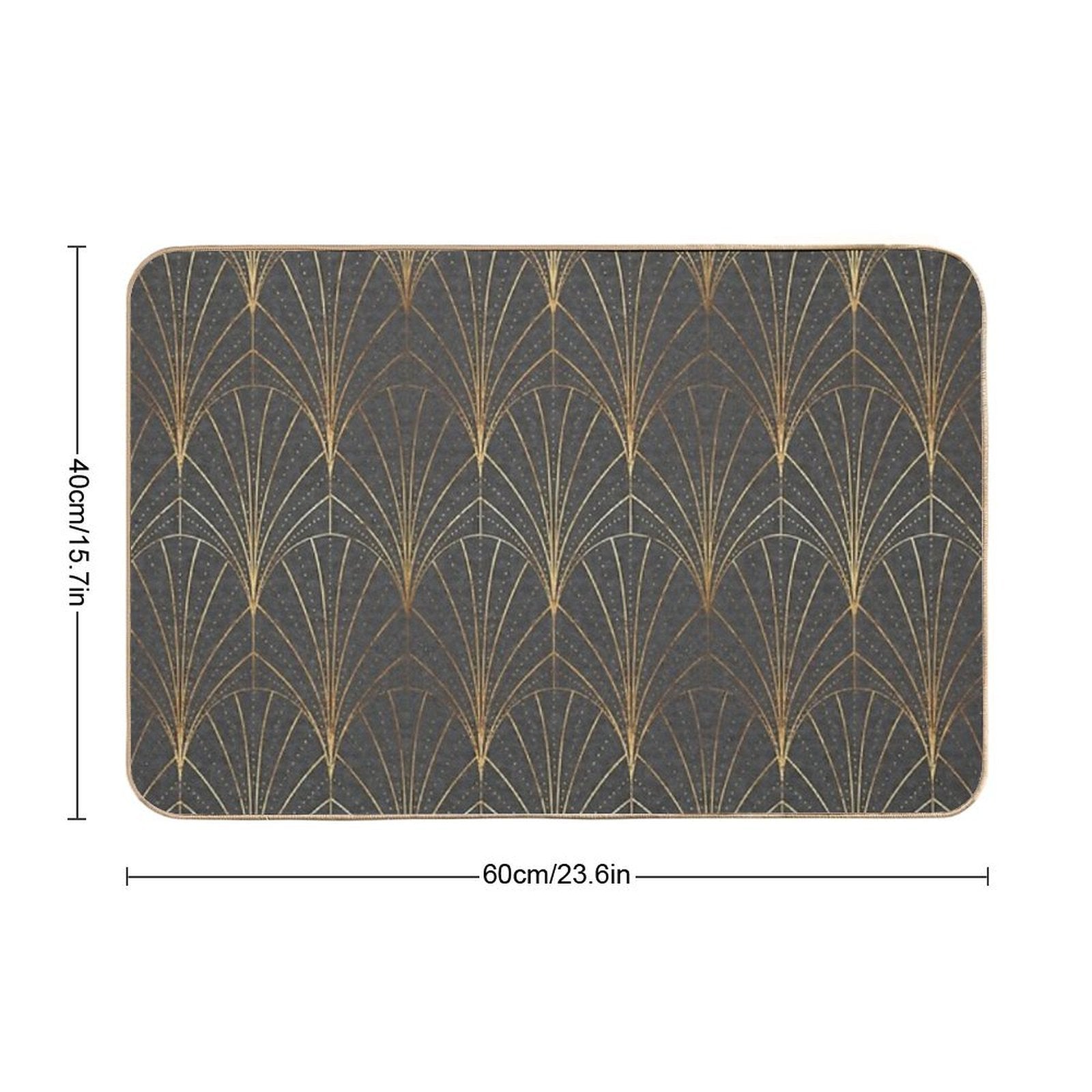 Art Deco Waterfalls  Textured Grey  Versatile Bath Mat