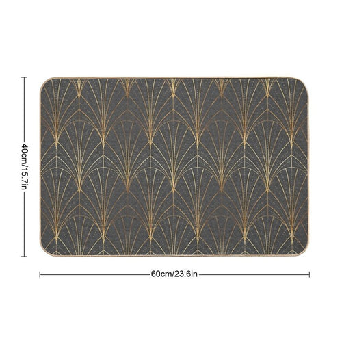 Art Deco Waterfalls  Textured Grey  Versatile Bath Mat