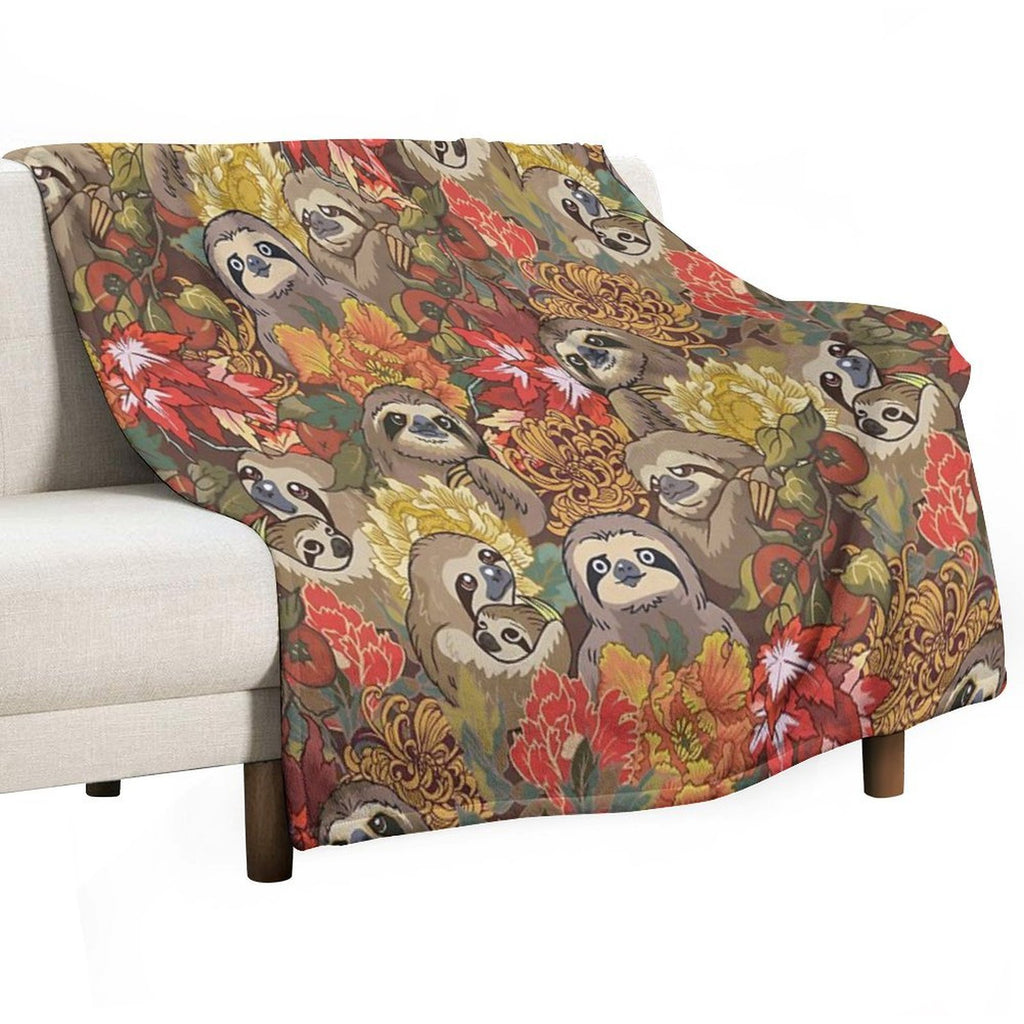 Because Sloths Autumn Plush Throw Blanket