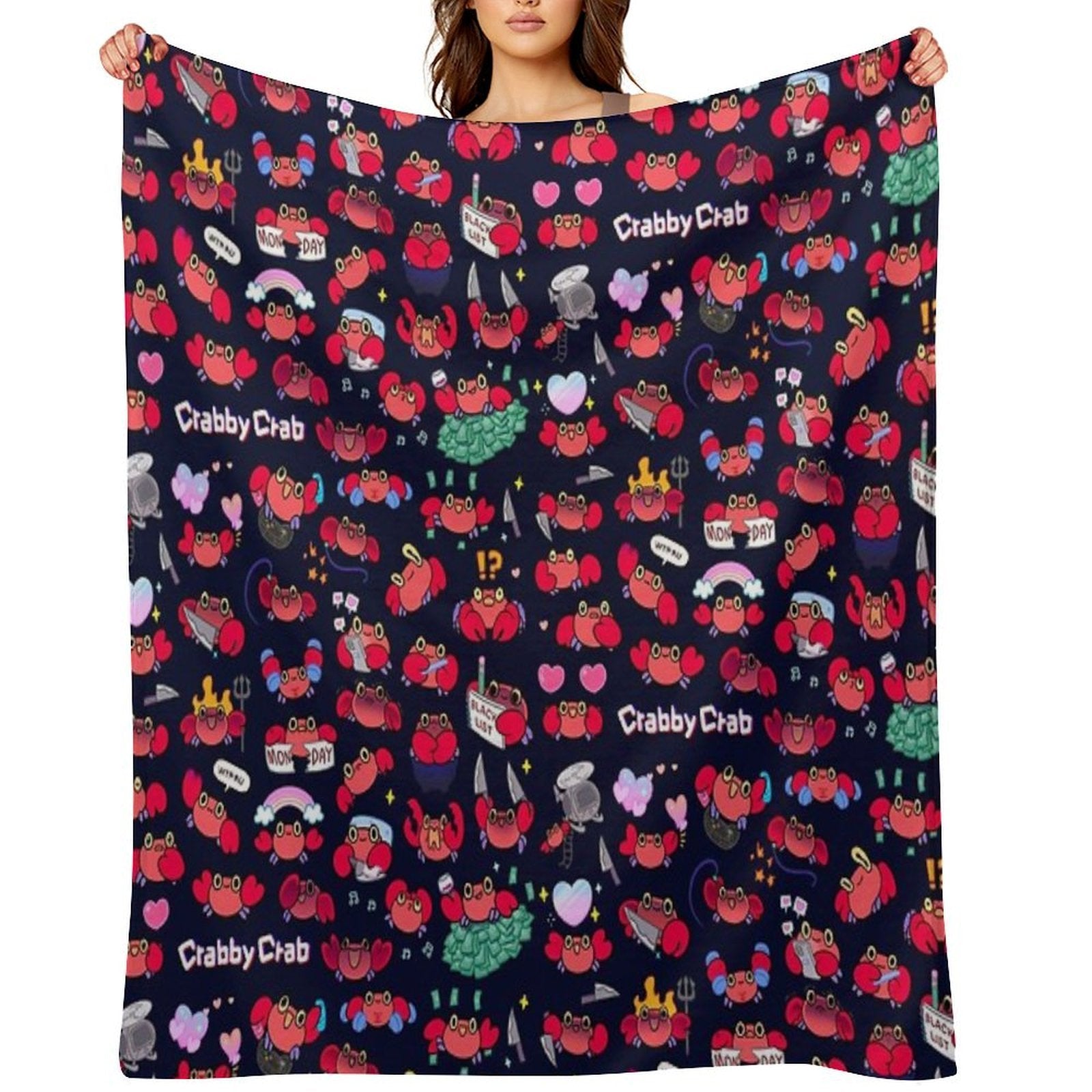 Crabby Crab - Pattern Eco-conscious Throw Blanket