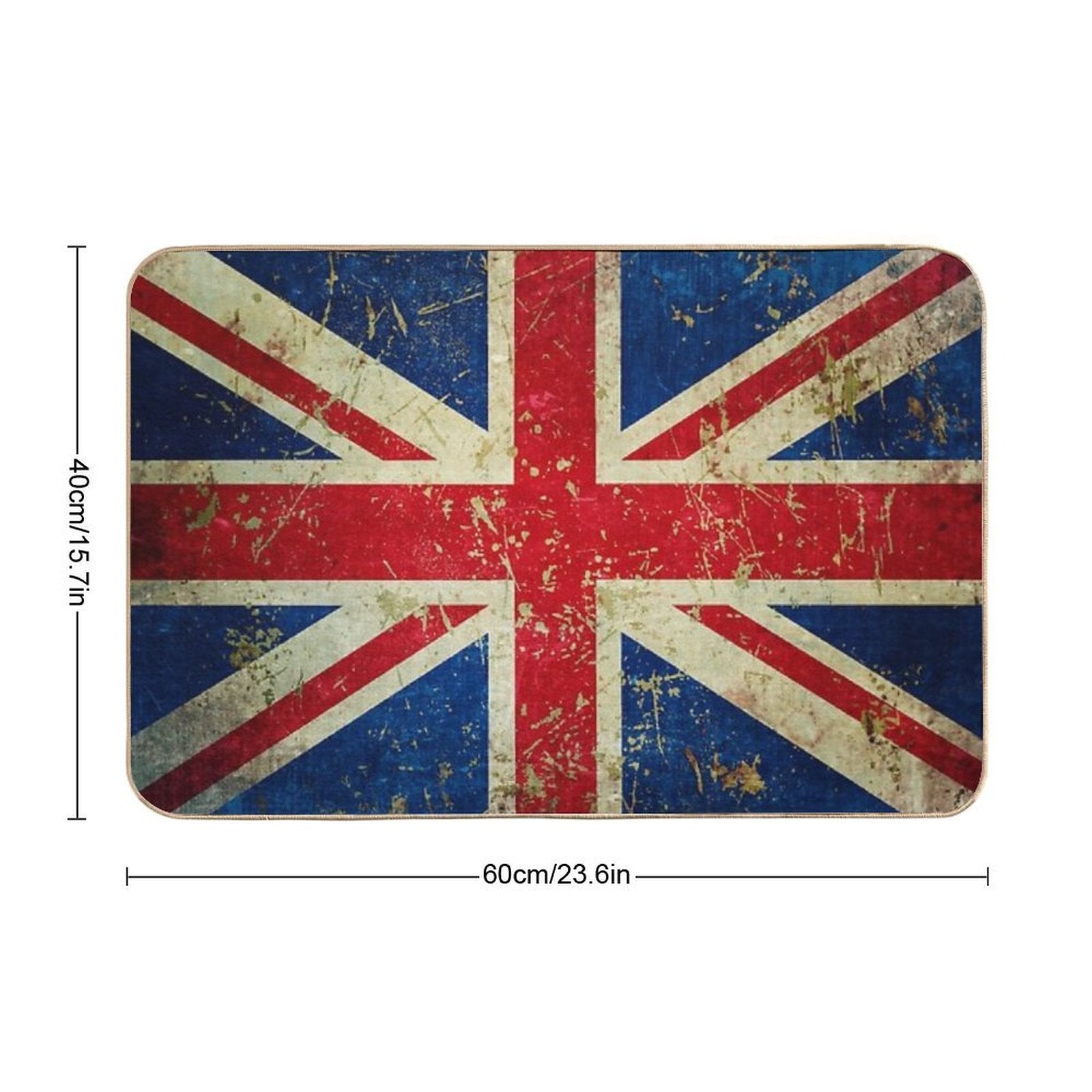 Grunge Union Jack - Scratched Metal Effect  Odorless Bath Mat