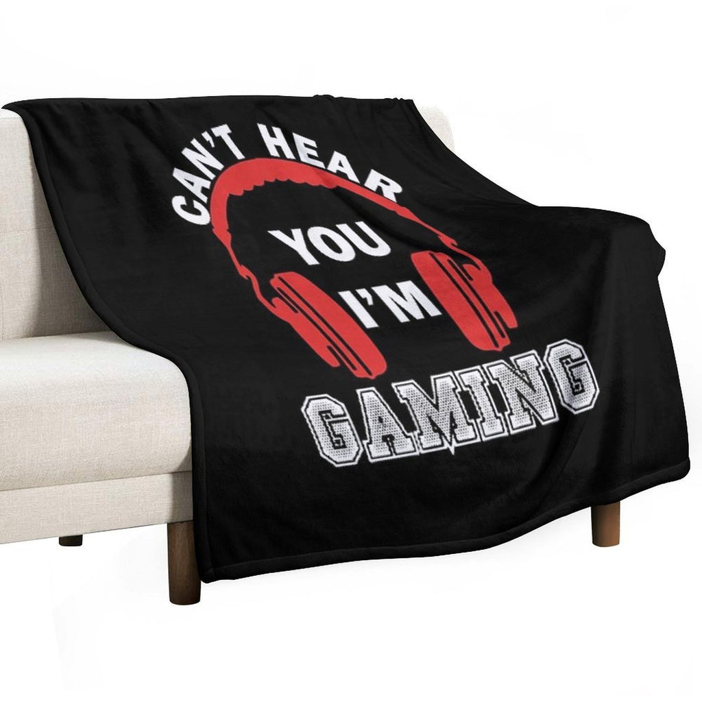 Video Gaming Gift Gamer Headset  Design Wrinkle-free Throw Blanket