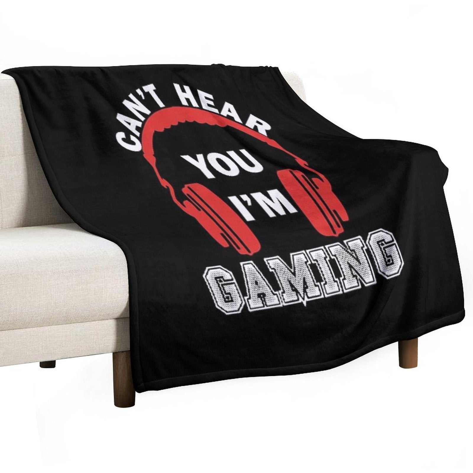 Video Gaming Gift Gamer Headset  Design Wrinkle-free Throw Blanket