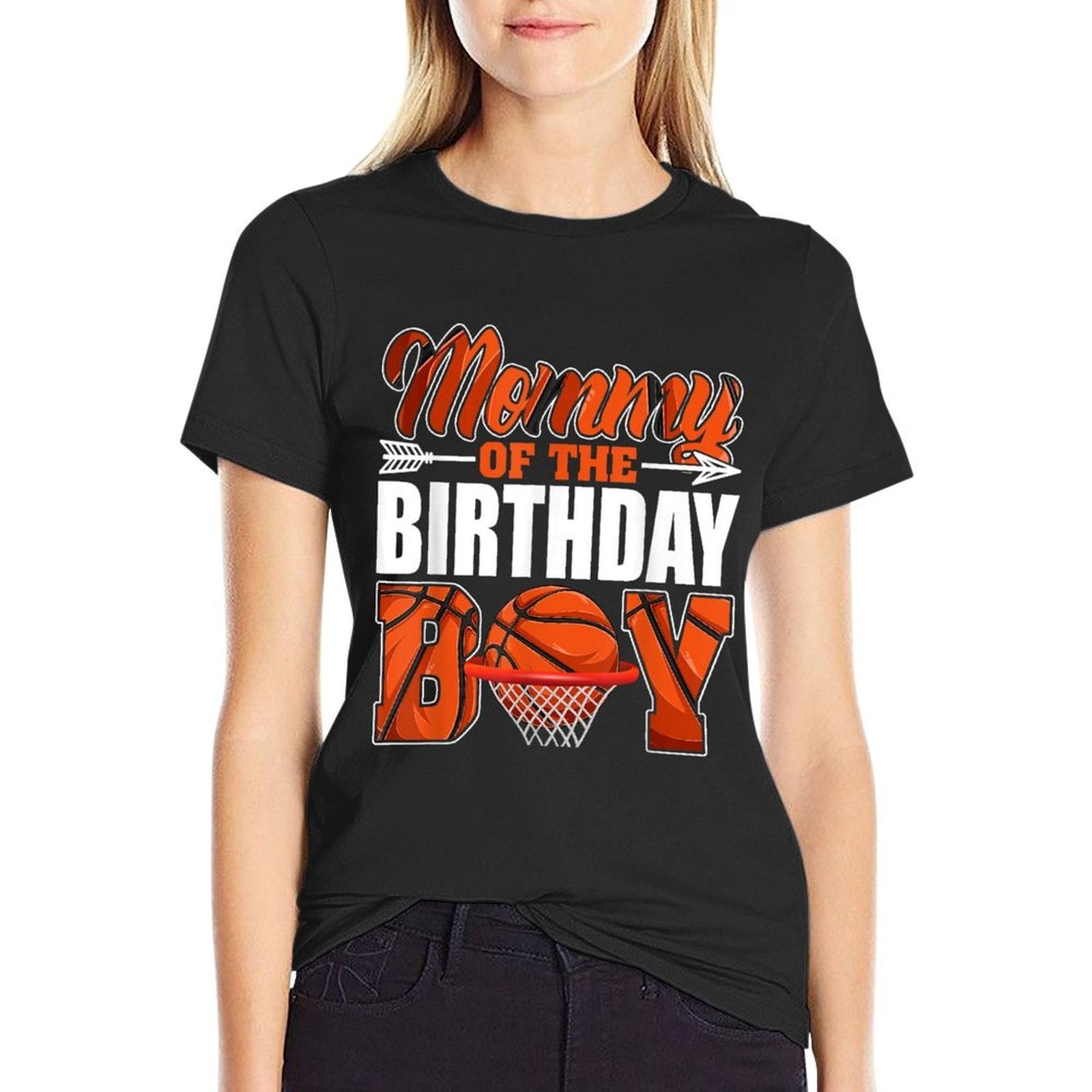 Mommy Of Birthday Boy Basketball Matching Family Party  Relaxed-fit T-Shirt