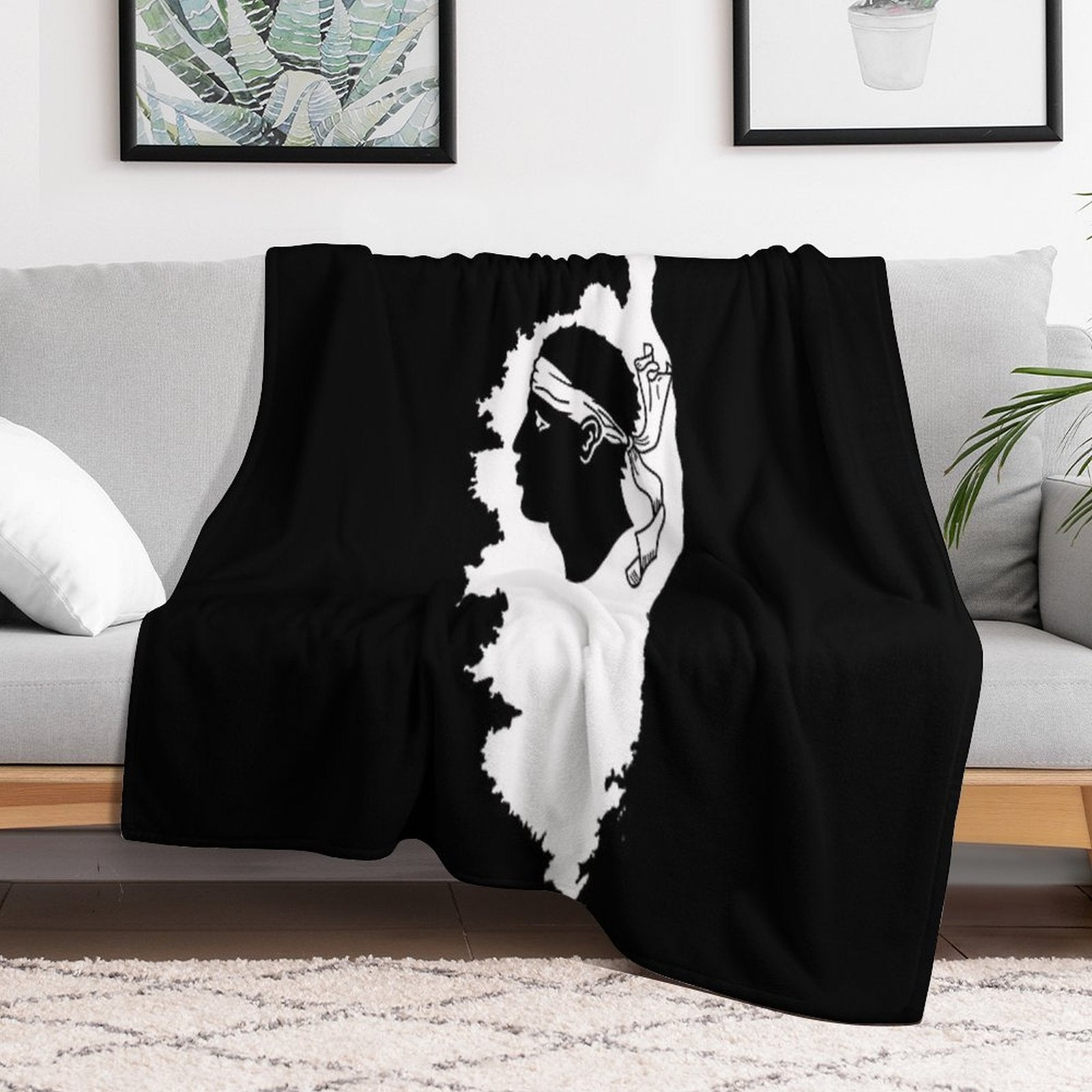 Corsica (Corse) Map, France, French Region. Lightweight Throw Blanket