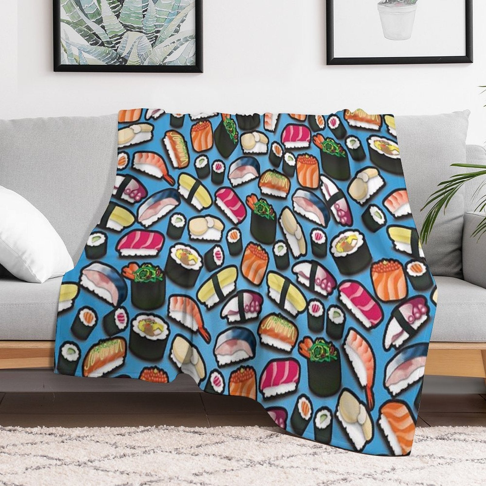 Blue Sushi All-season Throw Blanket