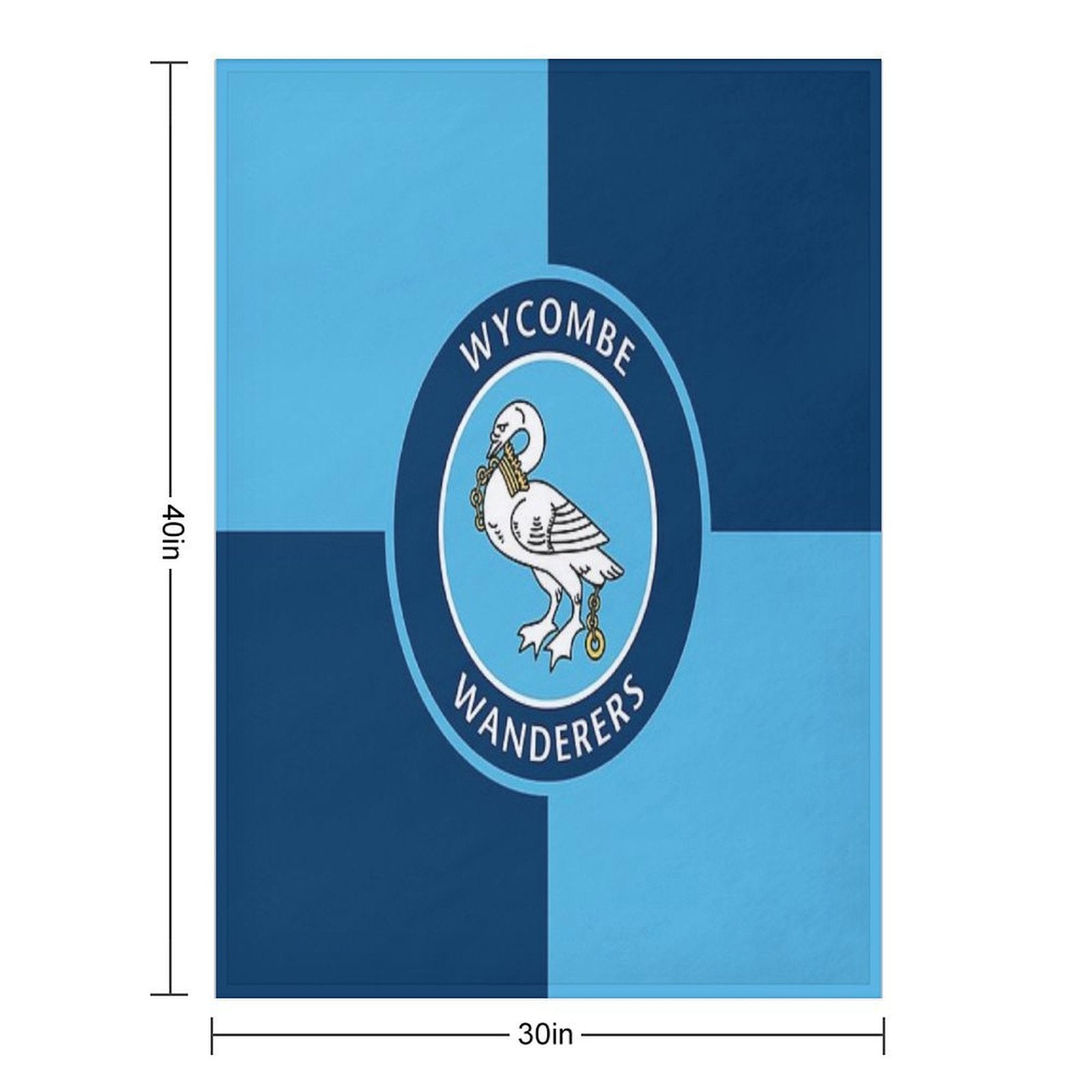Wycombe Wanderers FC Logo - Squares Comfort Throw Blanket