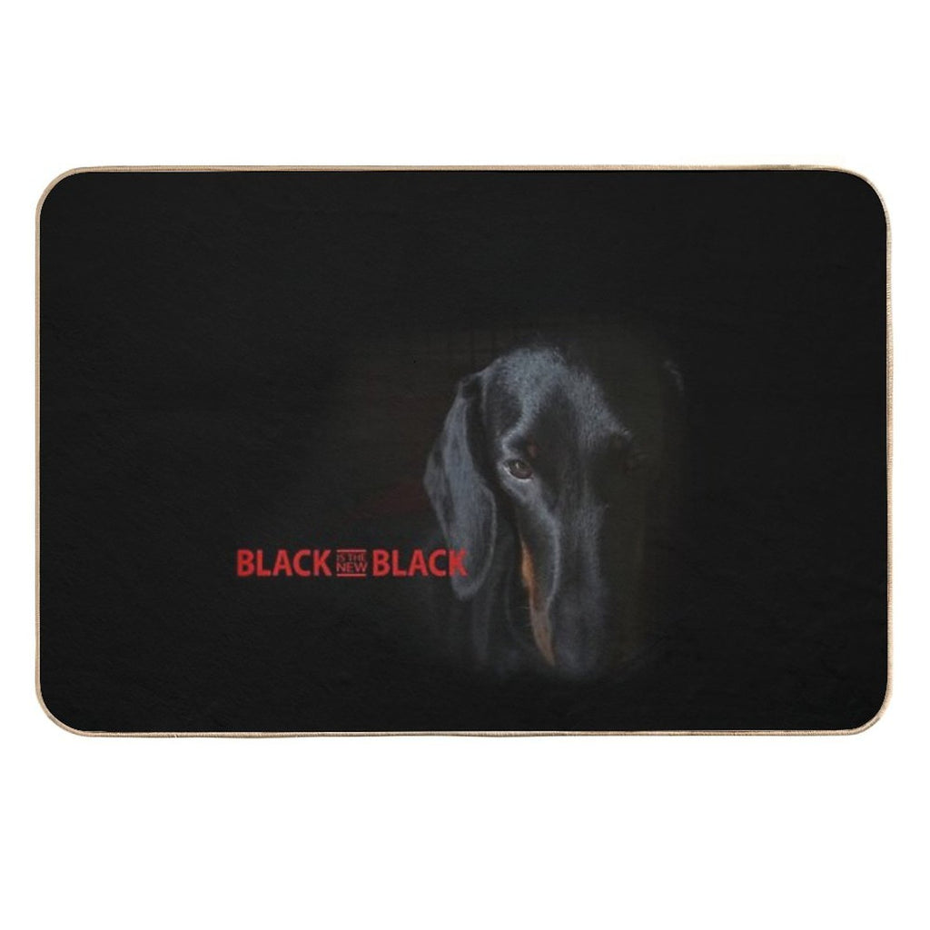 Black Dachshund  Slip-Resistant Bath Mat