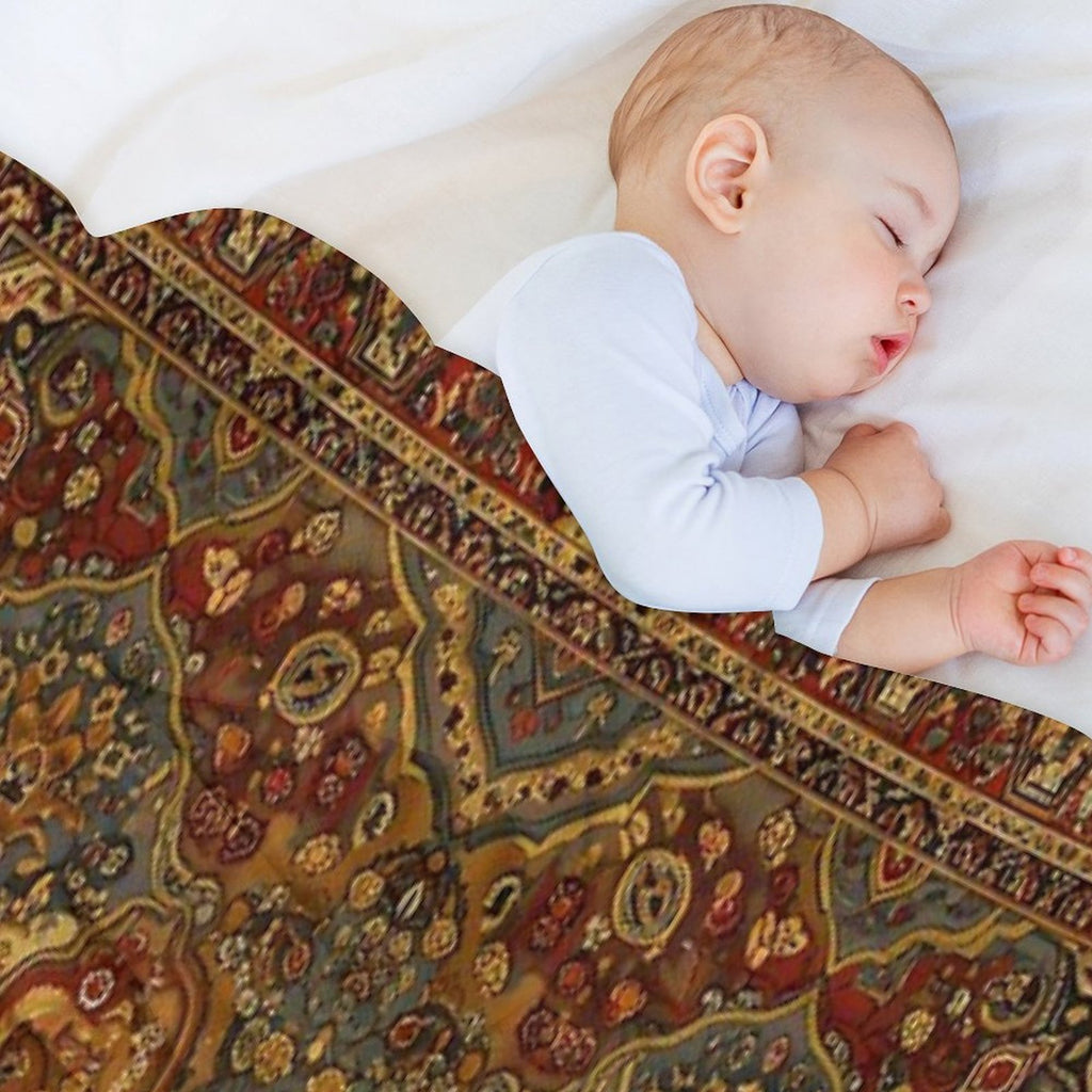 Persian Rug Boho Carpet, Tapestry, Jacquees, Bohemian Velvety-soft Throw Blanket