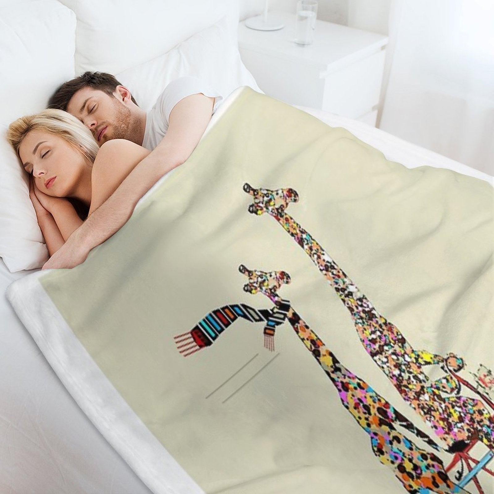 Giraffes Days Lets Tandem Plush Throw Blanket
