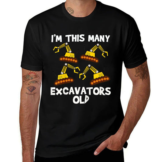 Kids I'm This Many 4 Excavators Old - Funny Bright Kids Birthday  Easy-care T-Shirt