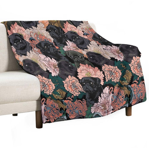 Because Black Pug Sustainable Throw Blanket