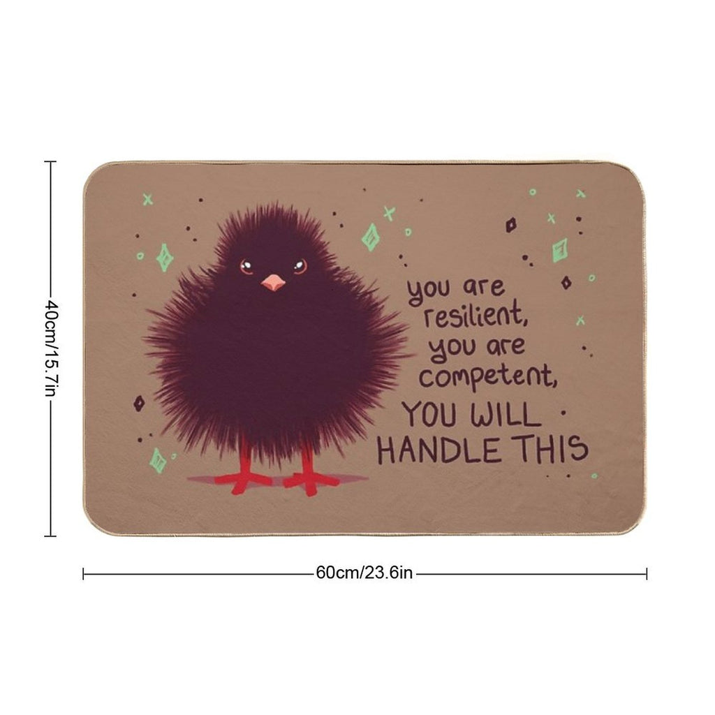 YOU WILL HANDLE THIS Baby Crow Fuzzbutt  High-Traffic Bath Mat