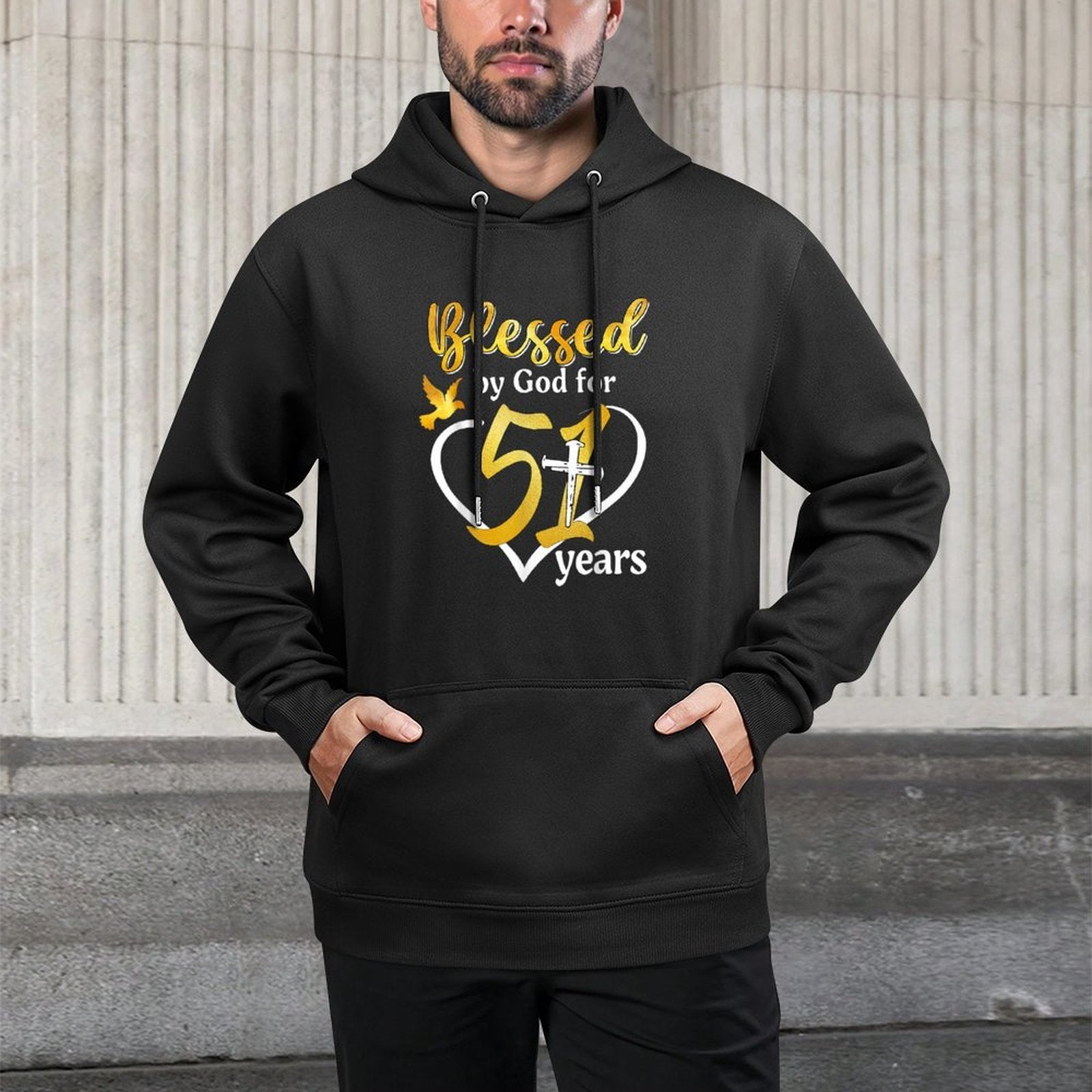 Blessed By God For 51 Years Old 51st Birthday Party Women Colorfast Hoodie