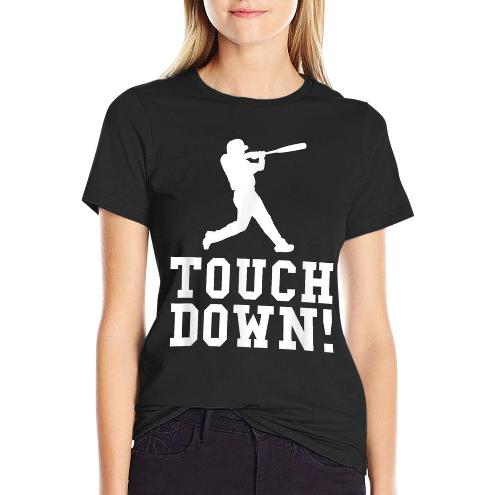 Funny Touchdown Baseball Football Sports Gift  Summer-ready Fabric T-Shirt