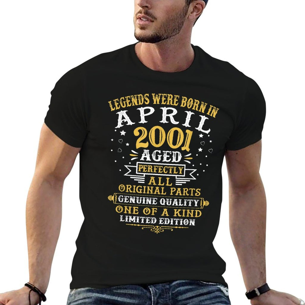 Legends Were Born In April 2001 21 Years Old 21st Birthday  Vintage-inspired T-Shirt