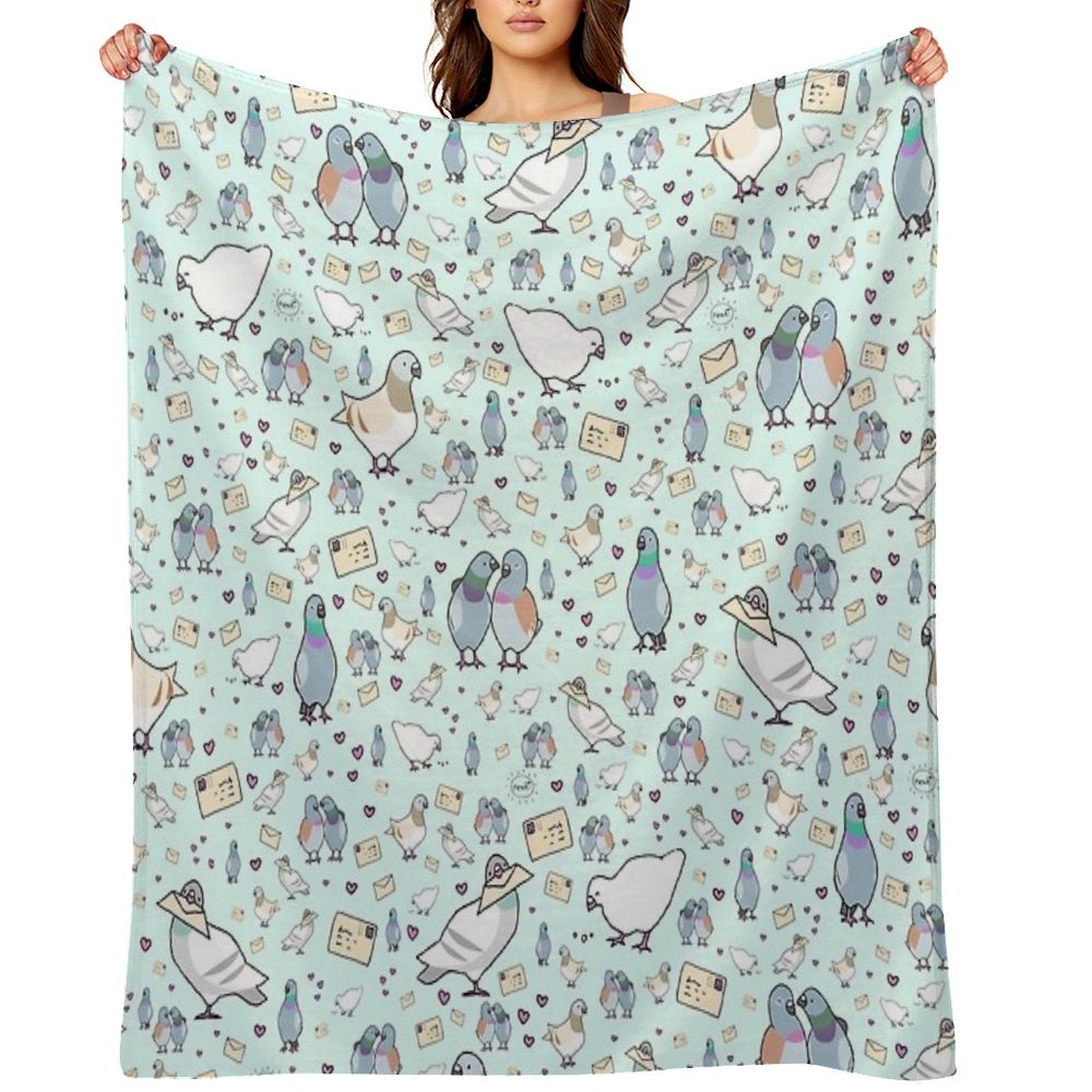 Pigeons Machine-washable Throw Blanket