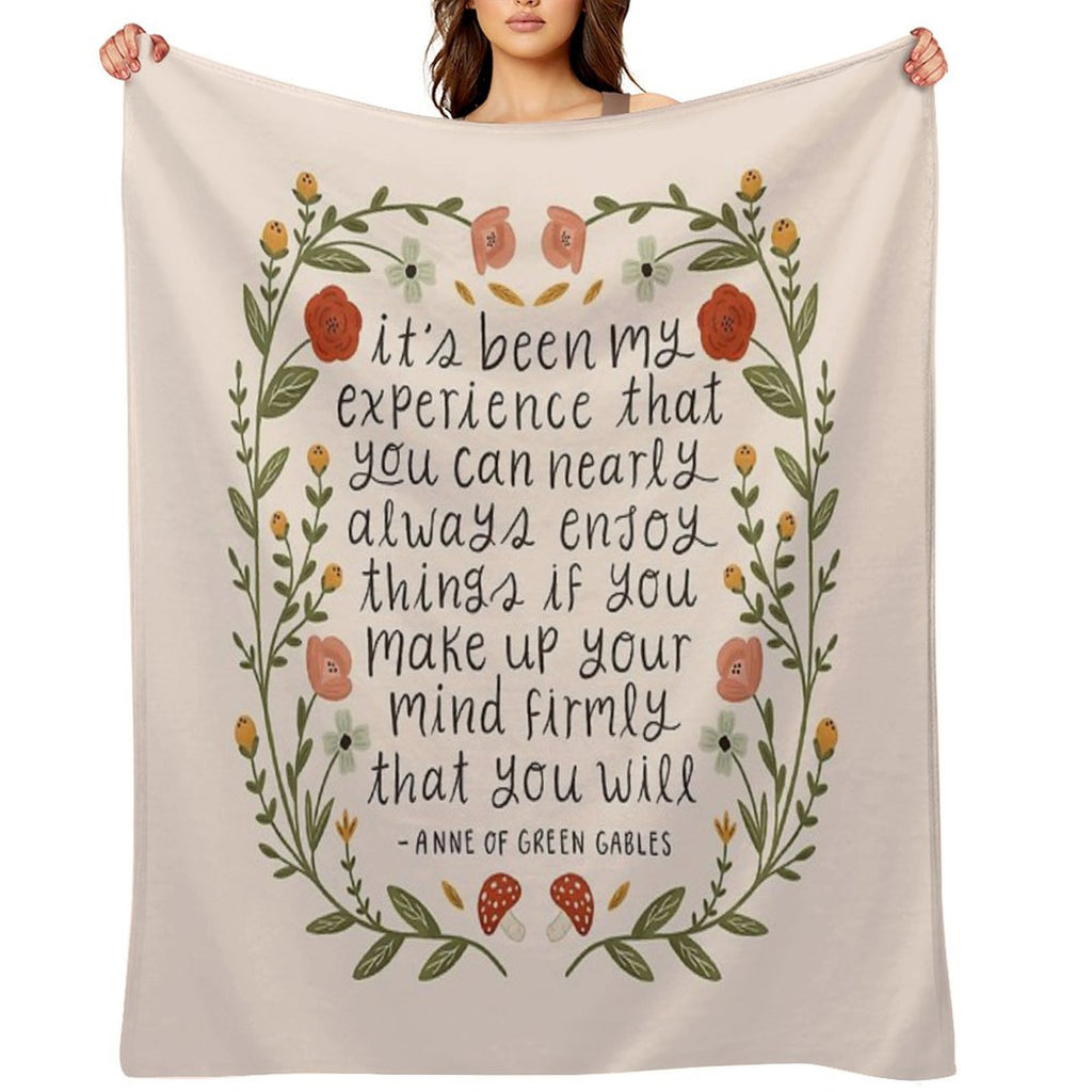 Anne of Green Gables Enjoy Things Quote Plush Throw Blanket