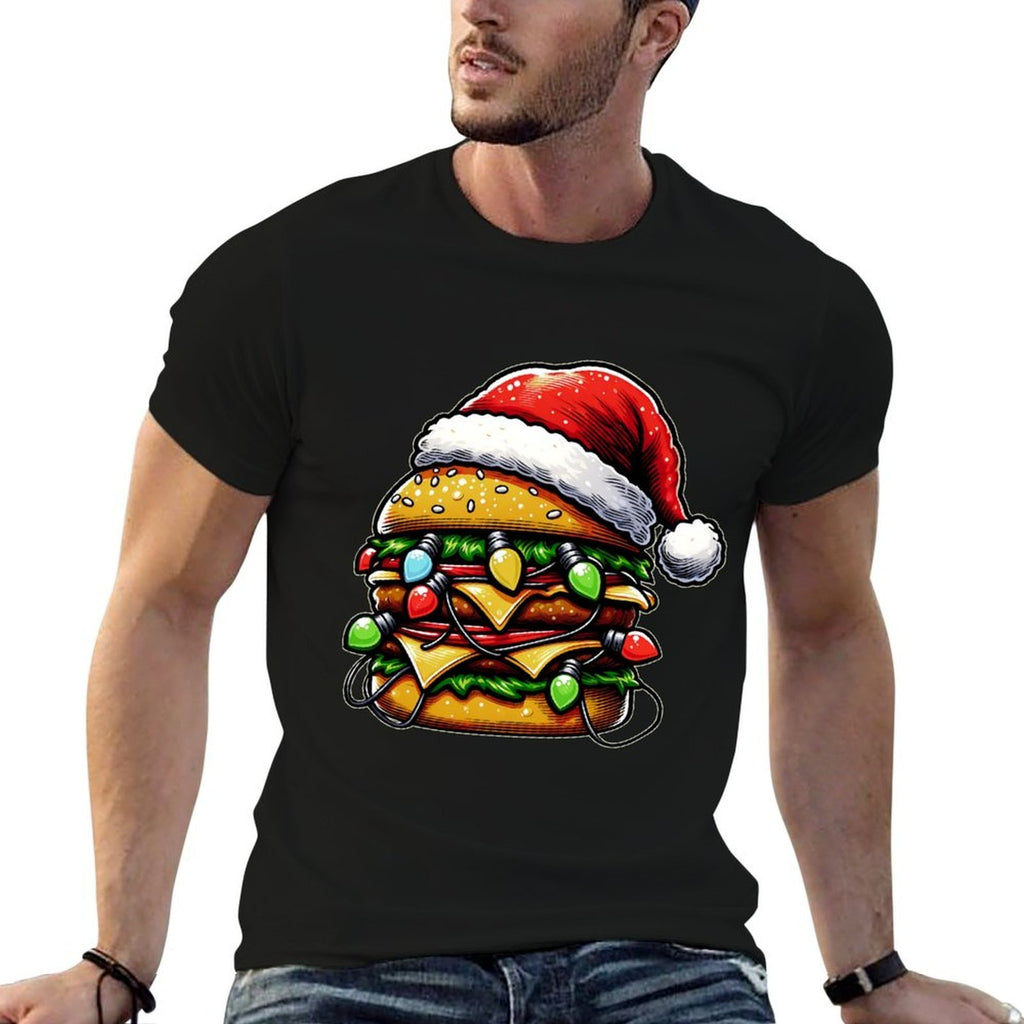 Cheeseburger Hamburger Christmas Hat Xmas  Odor-resistant T-Shirt