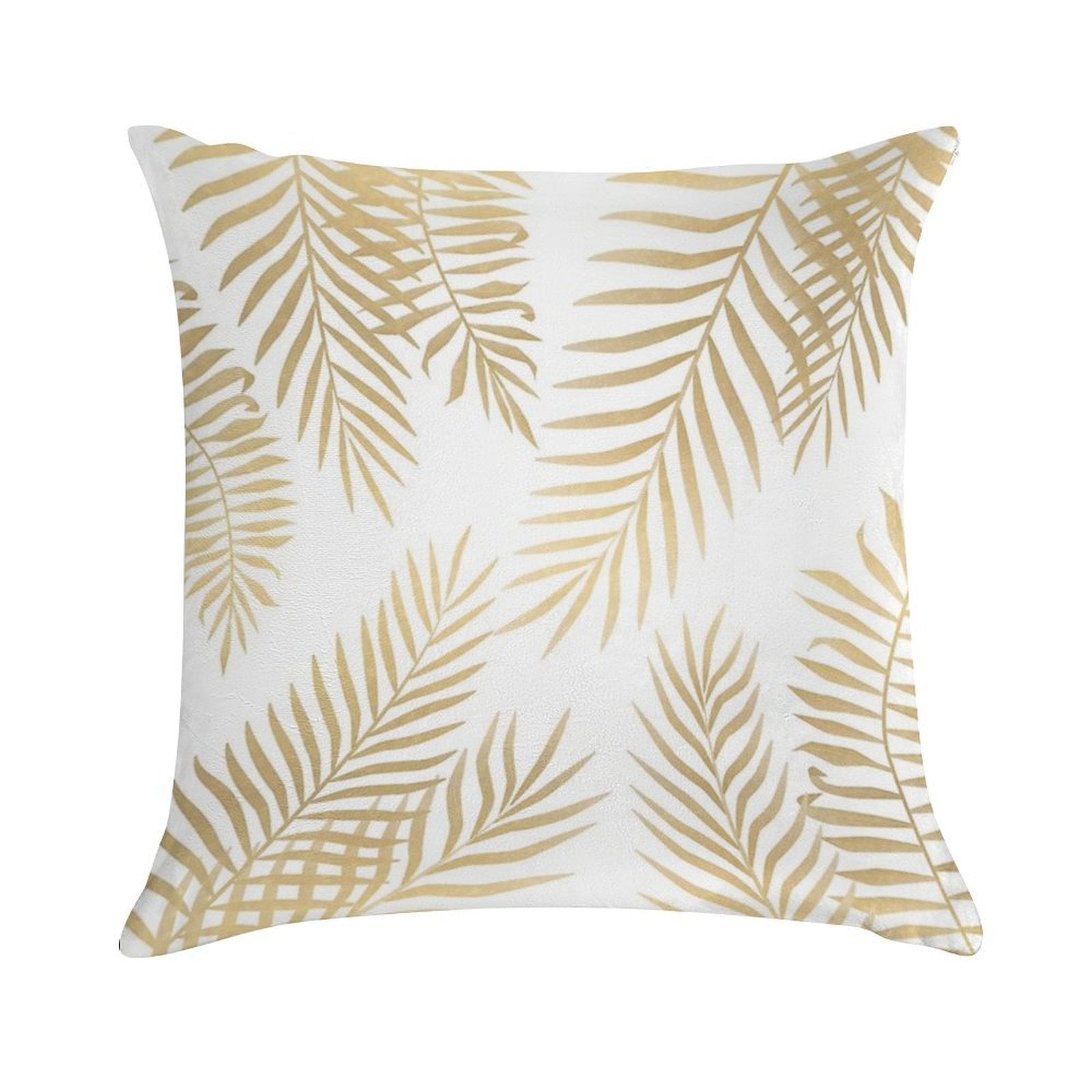Gold Palm Leaves Soft Anti-Pilling Throw Pillow