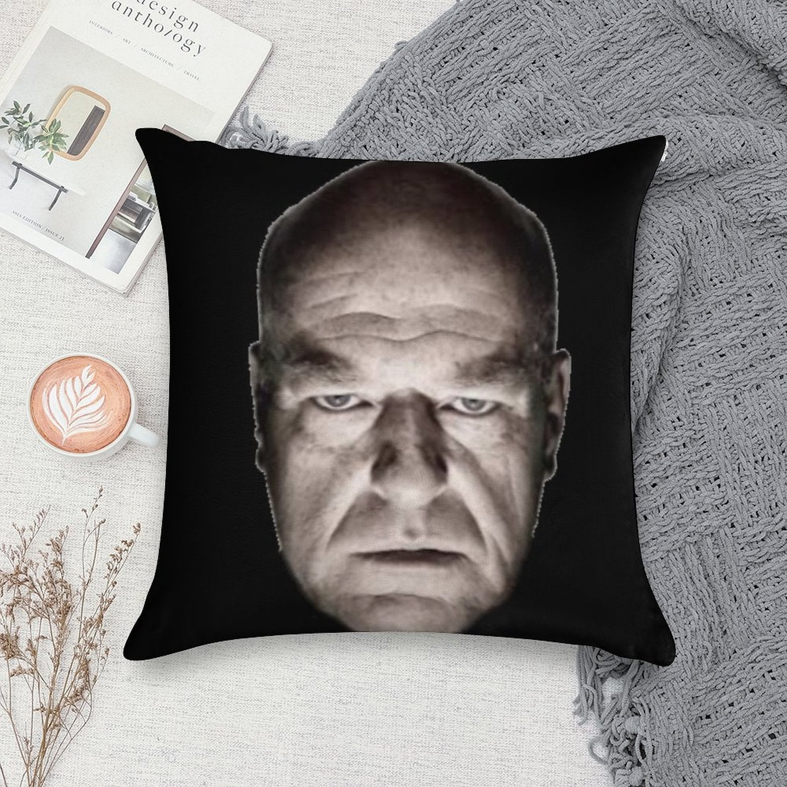 Hank Staring Meme Soft High-Density Material Throw Pillow