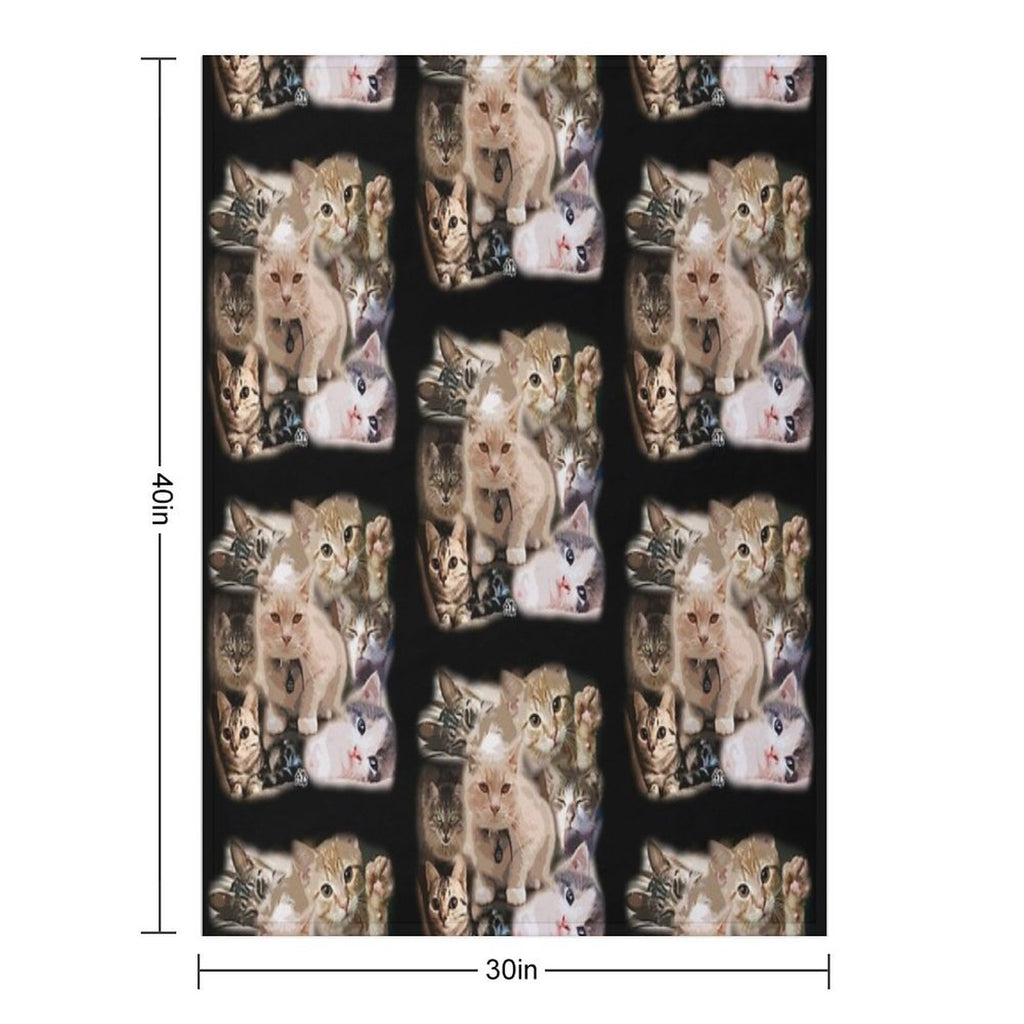 The Cute Cats - Lovely Kitten & Cats Eco-conscious Throw Blanket
