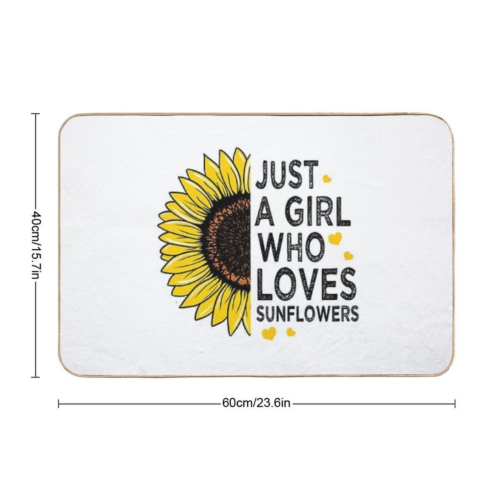 Just A Girl Who Loves Sunflowers  Dirt-Trapping Bath Mat