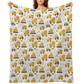 Construction Trucks Sustainable Throw Blanket