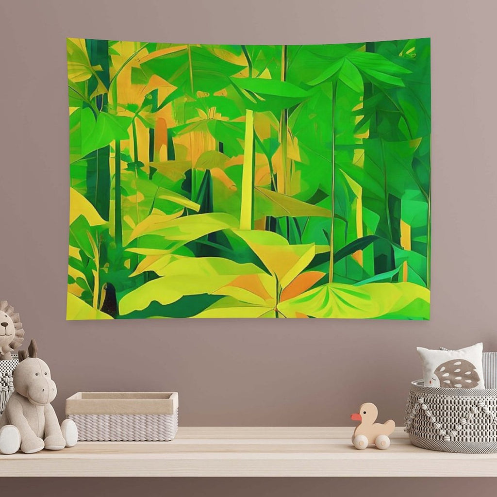 Lush Tropical Foliage Tapestry