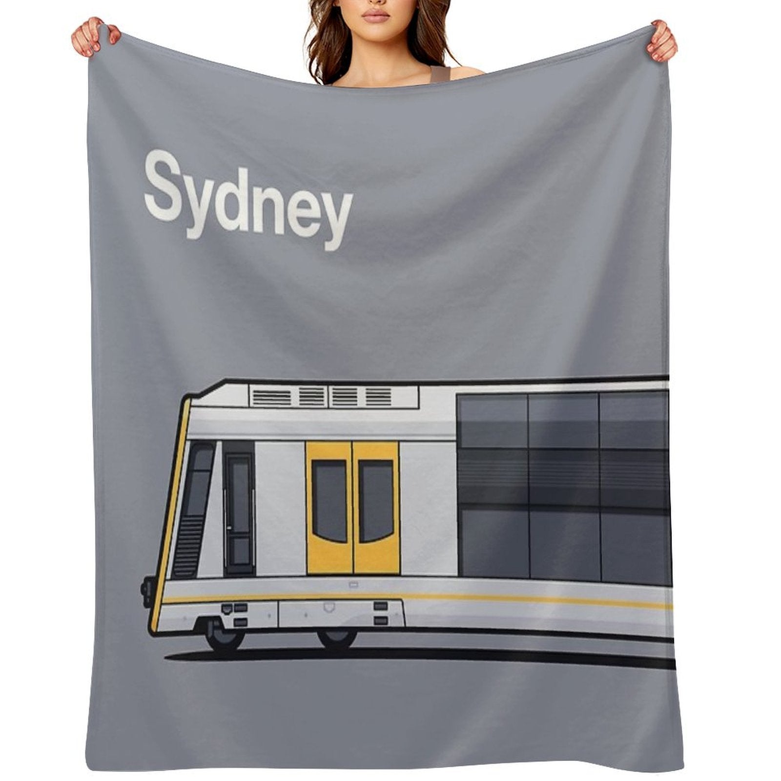 Sydney T Set Grey Tangara World Train Side Australia Versatility Throw Blanket