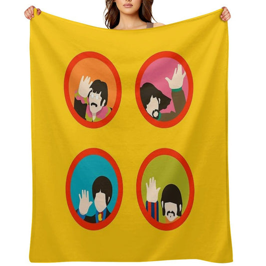 Yellow Submarine Minimal Quick-dry Throw Blanket