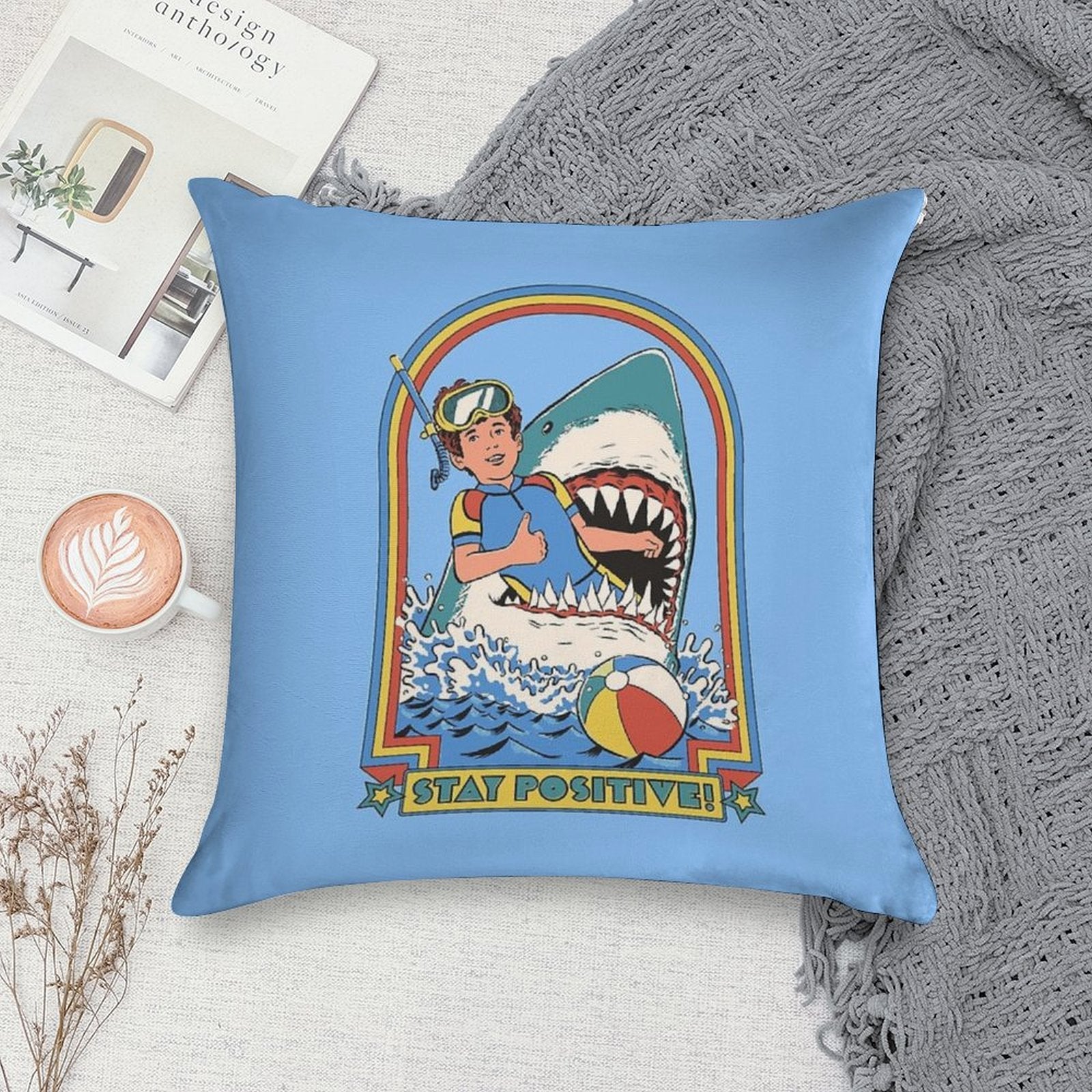 Stay Positive Soft Anti-Pilling Throw Pillow