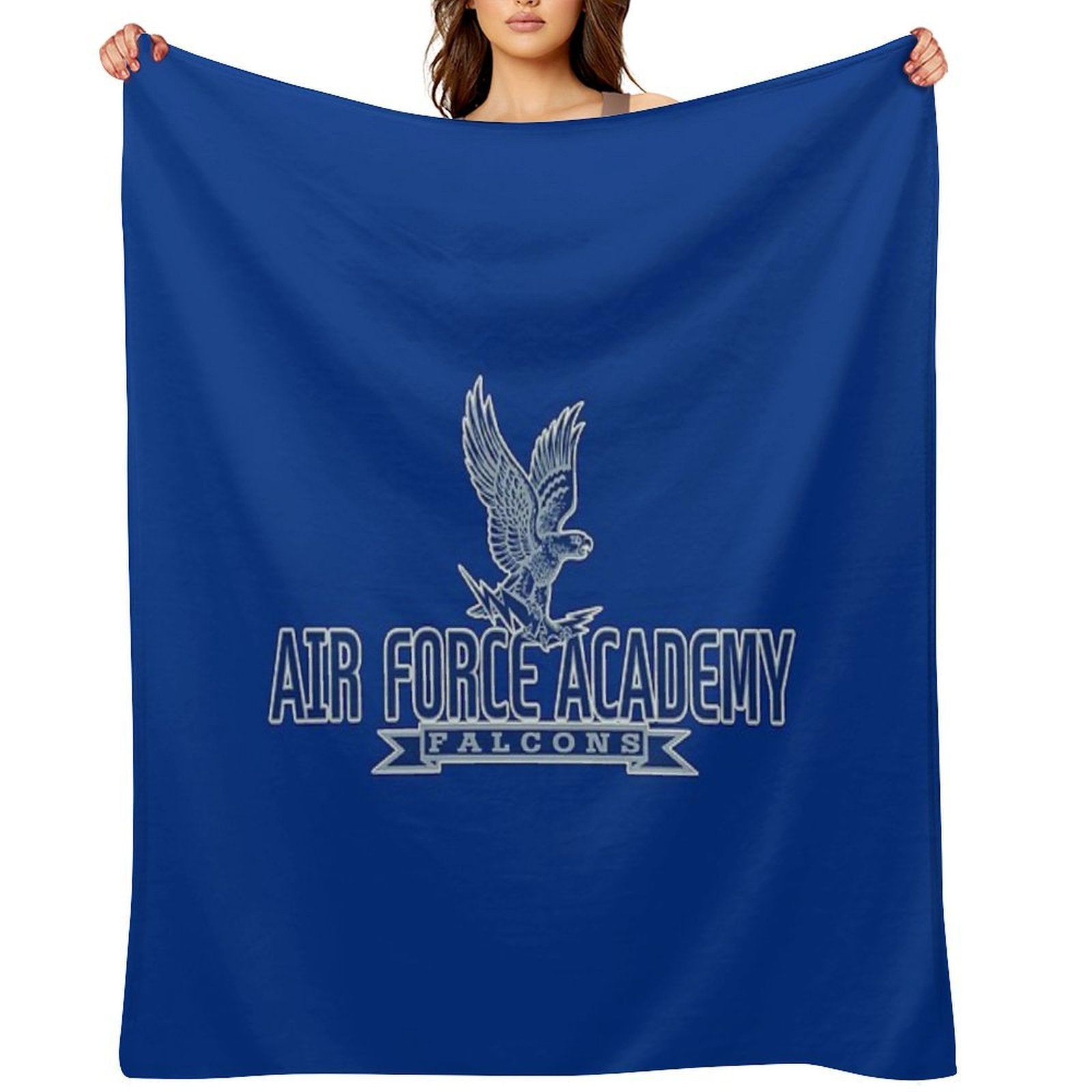 Vintage Air Force Academy Mascot Logo Design 1 Plush Throw Blanket