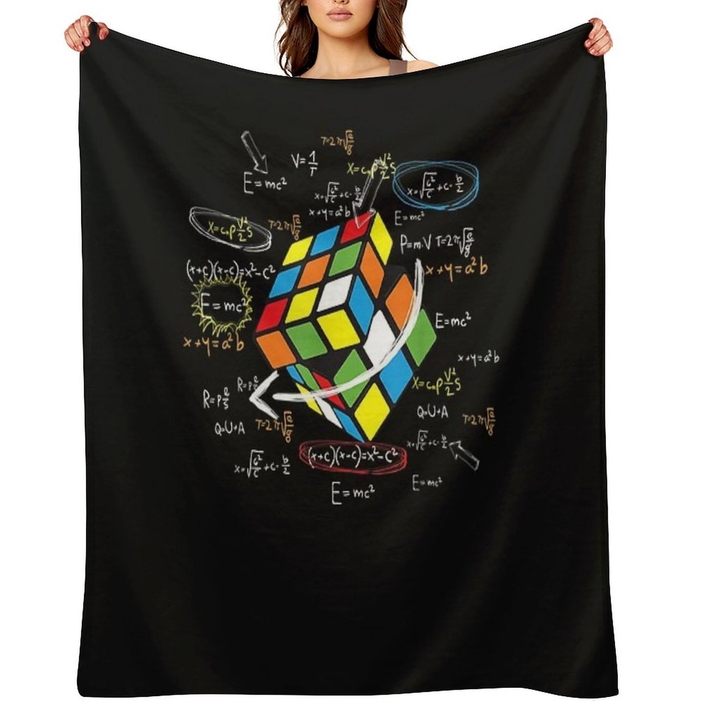 Cool Math Rubik Rubix Rubics Player Cube Math Lovers T-Shirt Durable Throw Blanket
