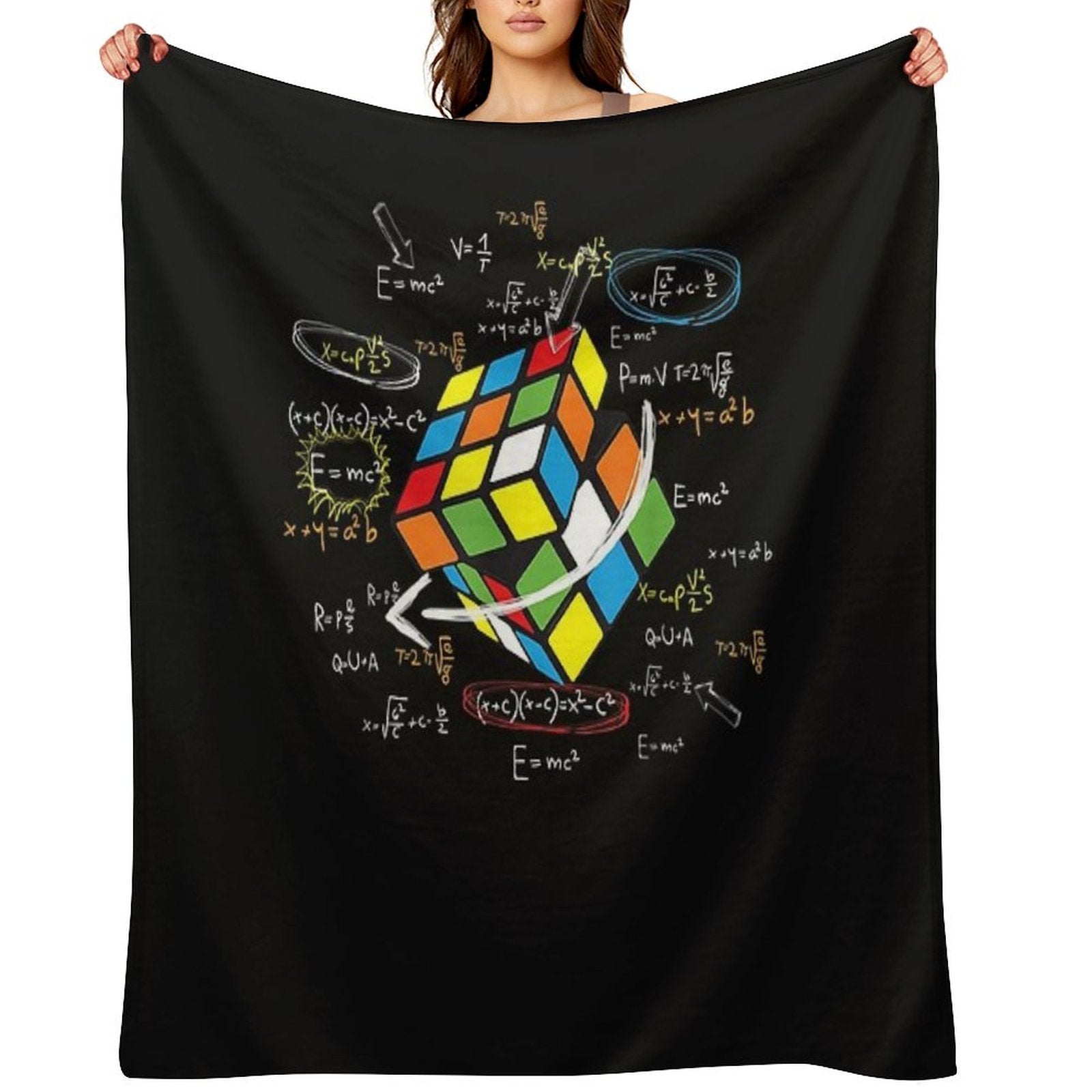 Cool Math Rubik Rubix Rubics Player Cube Math Lovers T-Shirt Durable Throw Blanket