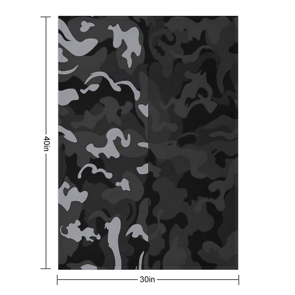 Camo Style - Black Camouflage Mixed Pattern Premium Throw Blanket