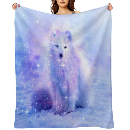 Arctic Iceland Fox Compact Throw Blanket