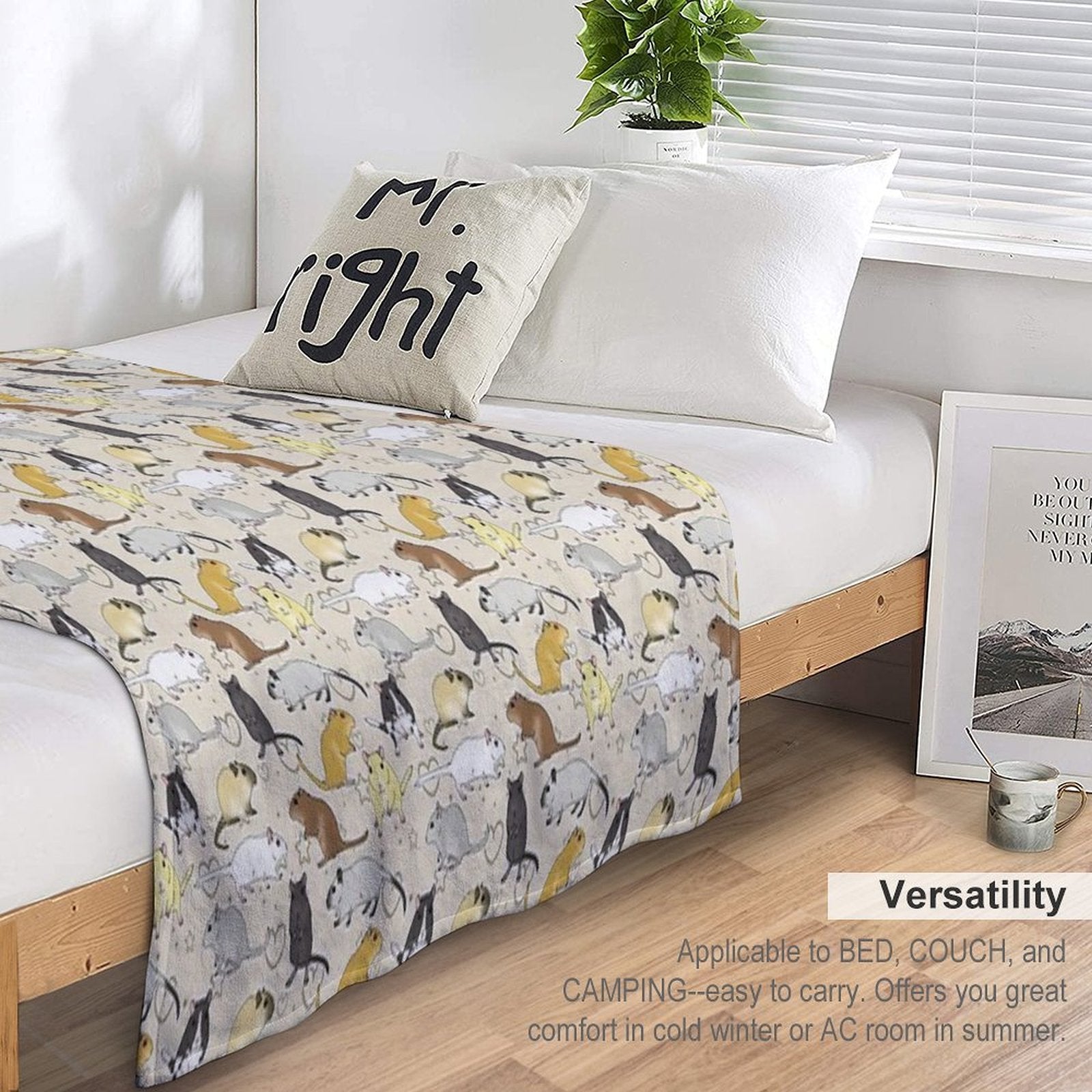 Gerbil Pattern Simple But Cute All-season Throw Blanket