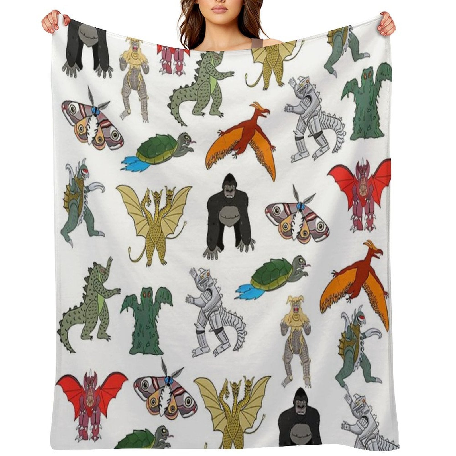 Colorful Kaiju Durable Throw Blanket