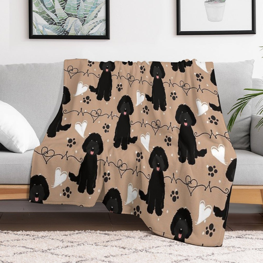 LOVE Black Labradoodle Premium Throw Blanket
