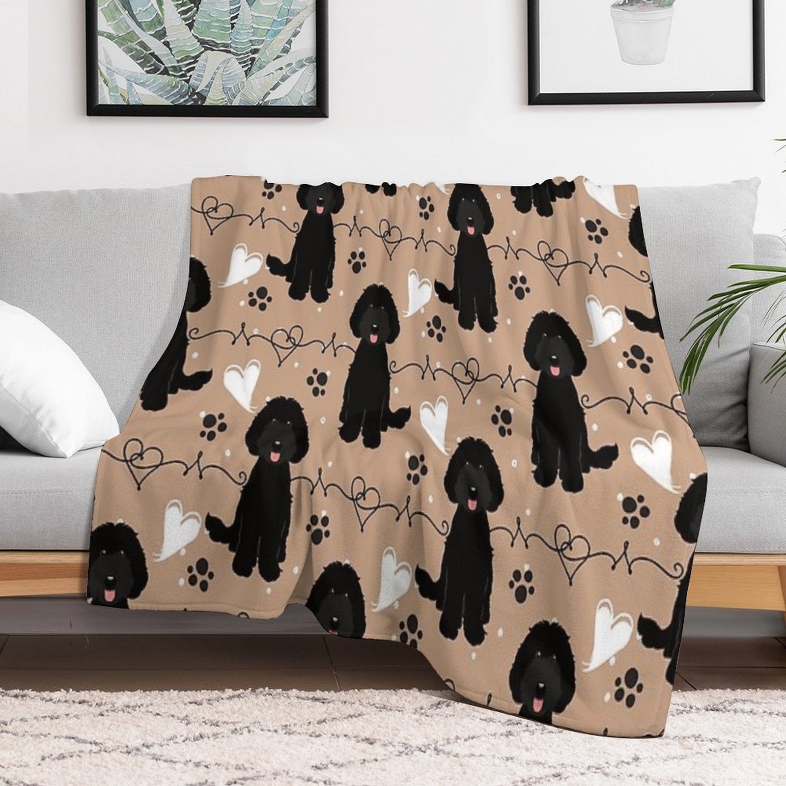 LOVE Black Labradoodle Premium Throw Blanket