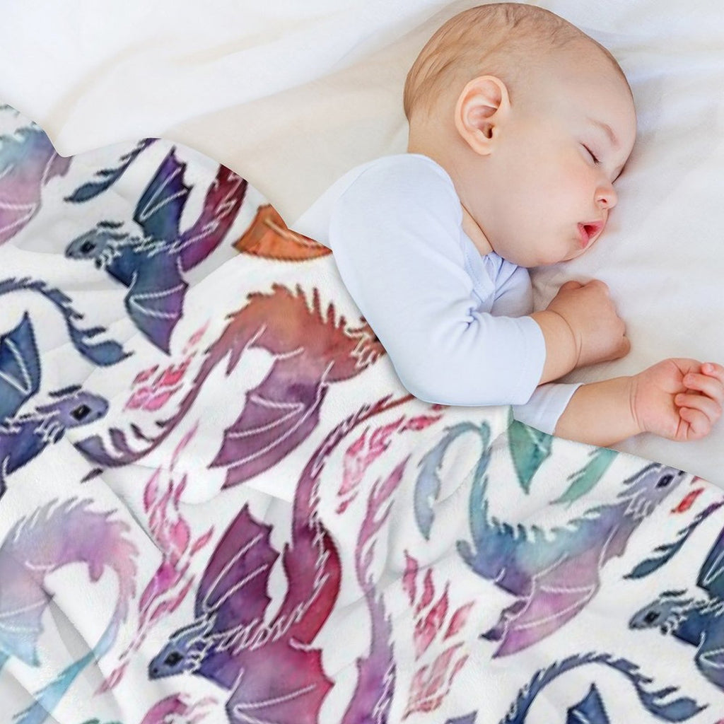 Dragon Fire Rainbow Anti-pilling Throw Blanket