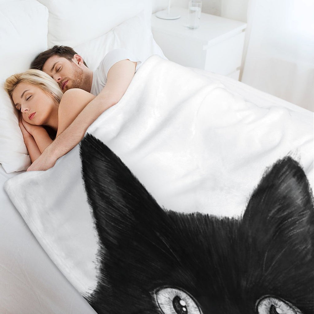 Black Cat Wrinkle-free Throw Blanket