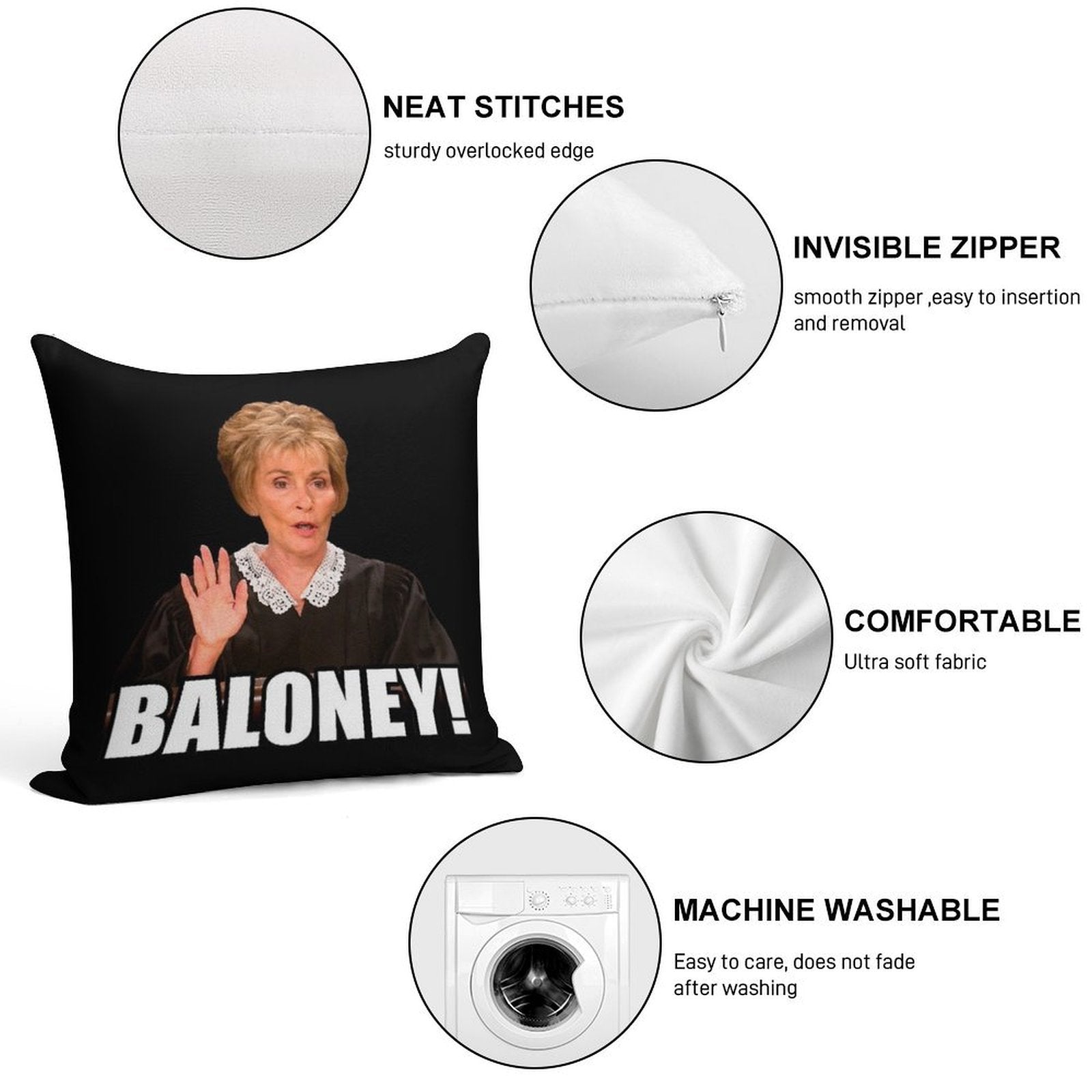 Judge Judy - Baloney Soft Style Accent Throw Pillow