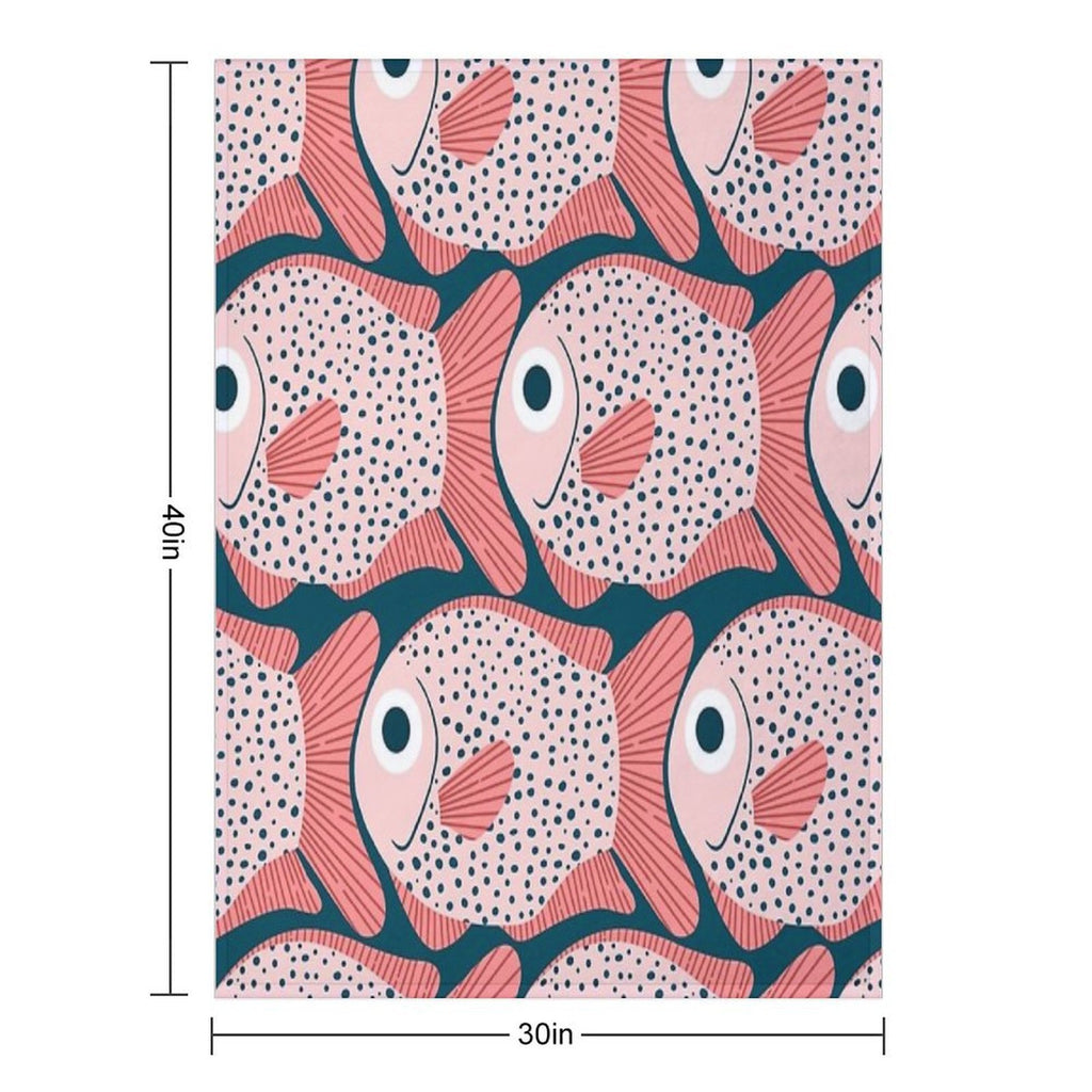 Fish Pattern All-season Throw Blanket