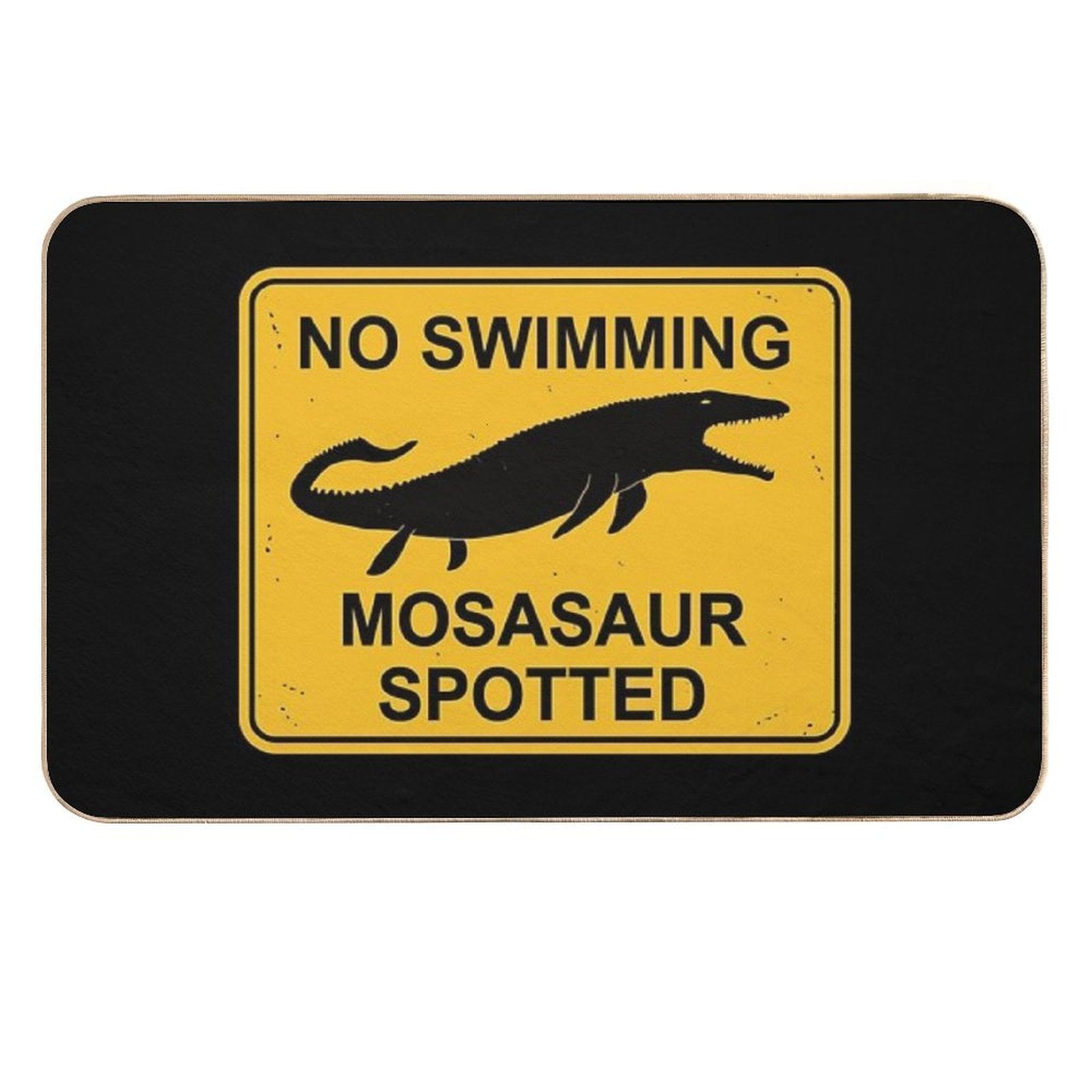 Mosasaur - No Swimming!  Anti-Trip Bath Mat